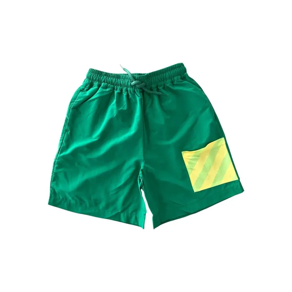 The Sunday Collective Gramercy Green SPF Swim Board Shorts Kids Size 6-7Y